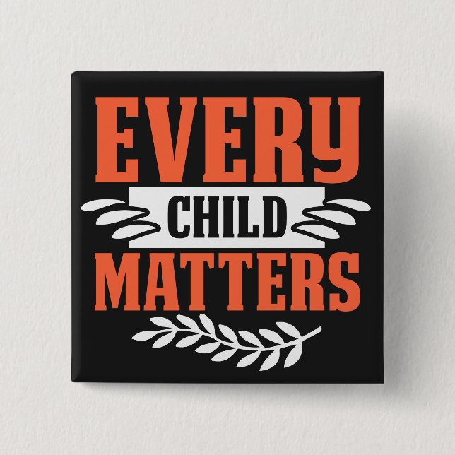 Every Child Matters Indigenous 2 Inch Square Button (Front)