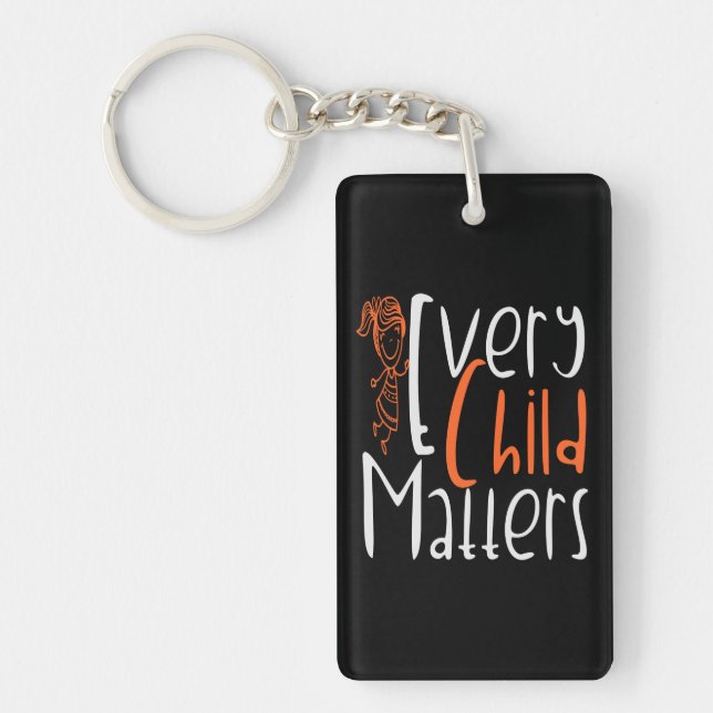 Every Child Matters Orange, Girl Keychain (Front)