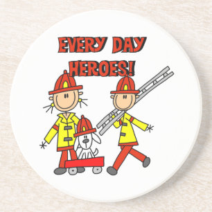 Every Day Heroes Firefighters T-shirts and Gifts Coaster