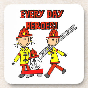 Every Day Heroes Firefighters T-shirts and Gifts Coaster