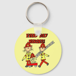 Every Day Heroes Firefighters T-shirts and Gifts Keychain