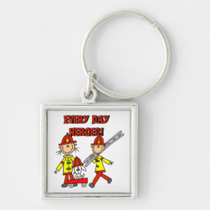 Every Day Heroes Firefighters T-shirts and Gifts Keychain