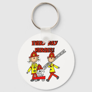Every Day Heroes Firefighters T-shirts and Gifts Keychain