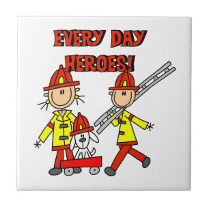Every Day Heroes Firefighters T-shirts and Gifts Tile