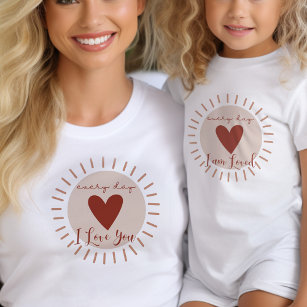 Every Day I am Loved Boho Heart Sun Matching Toddler T-shirt