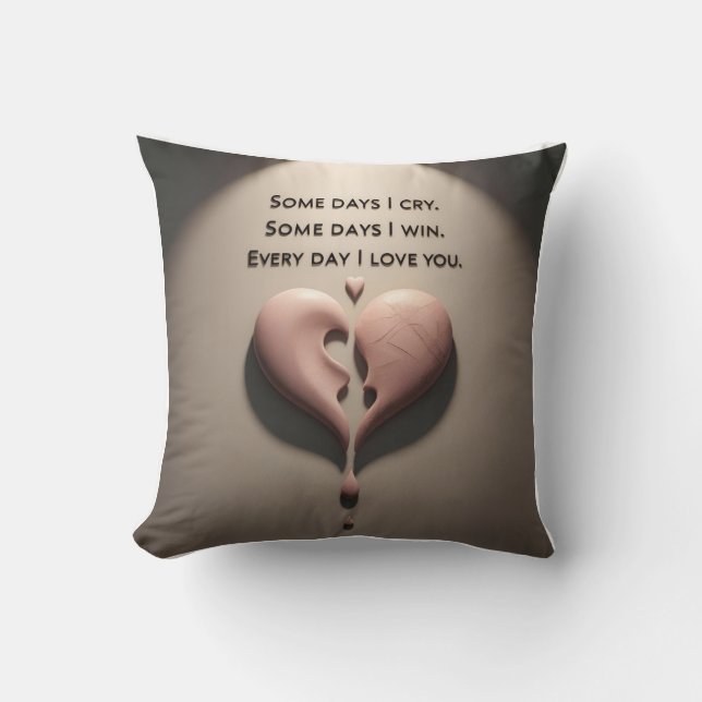 "Every Day I Love You" 3D Mom Keepsake: Personaliz Throw Pillow (Front)