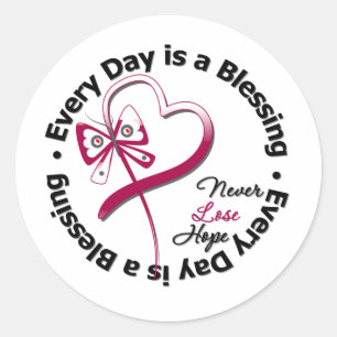 Every Day is a Blessing - Head and Neck Cancer Classic Round Sticker