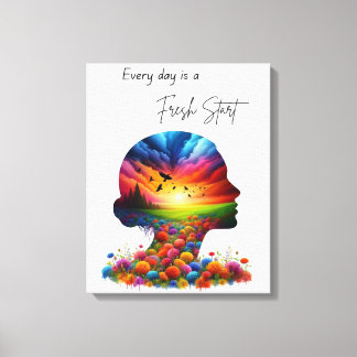 Every Day is a Fresh Start Colourful Mindscape Canvas Print