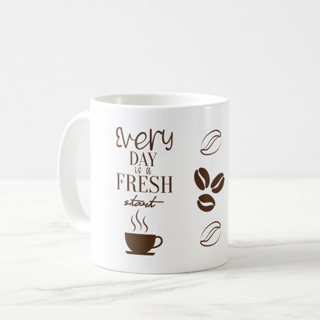 Every Day Is a Fresh Start Motivational Mug Design (Devant gauche)