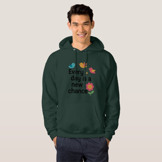 Every Day Is a New Chance – Colourful Birds Hoodie (Front Full)