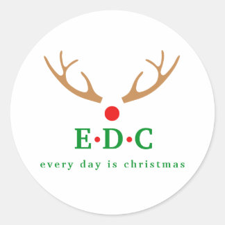 Every Day is Christmas  Classic Round Sticker
