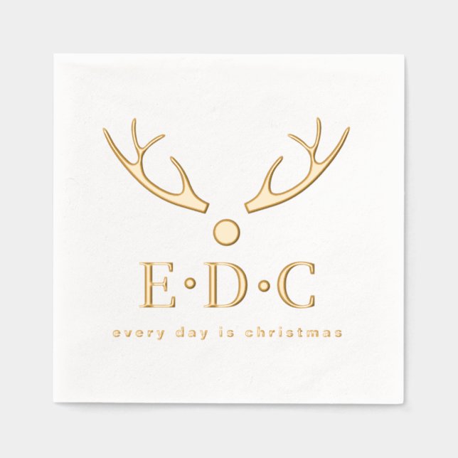 Every Day is Christmas Foil Stamped Napkins (Front)
