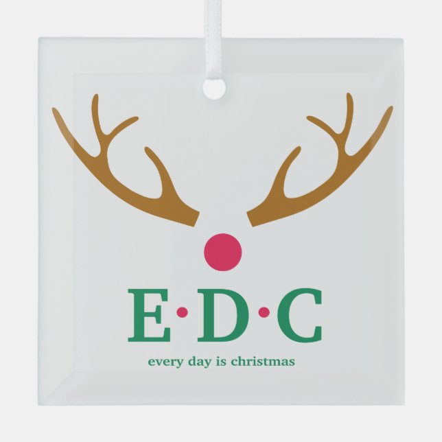 Every Day is Christmas Glass Ornament (Front)