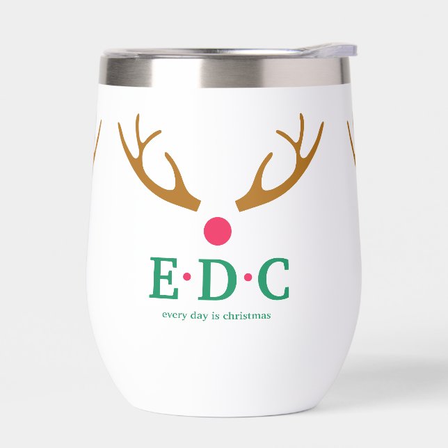Every Day is Christmas Wine Tumbler (Left)