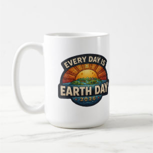 Every Day is Earth Day 2026 Eco Badge Design Coffee Mug