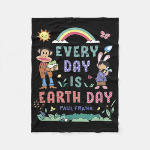 Every Day Is Earth Day Julius & Bunny Girl Log Fleece Blanket