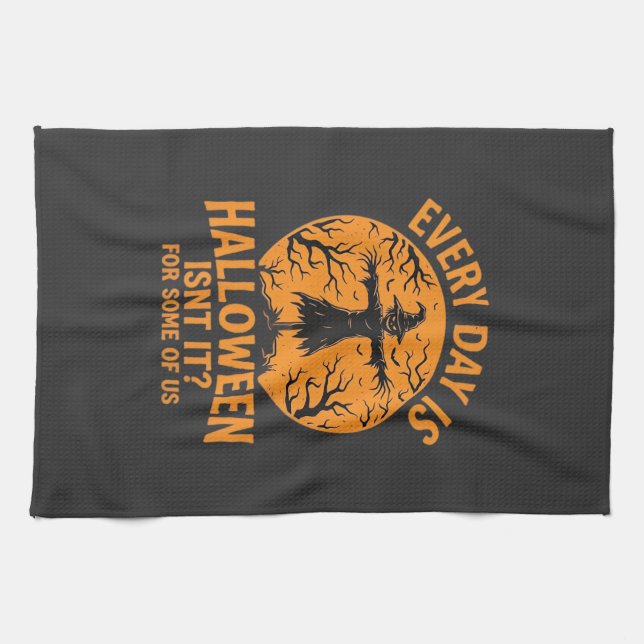 Every Day Is Halloween Scarecrow Witch Design_1 Kitchen Towel (Horizontal)