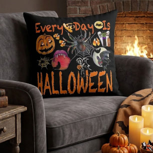 Every Day Is Halloween Throw Pillow