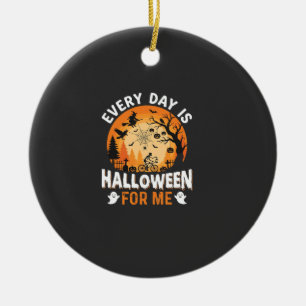 Every Day Is Halloween Vintage T Shirt Design Ceramic Ornament
