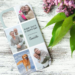 Every Days a Happy Day 4 Photo Initials Seafoam iPhone 12 Pro Max Case<br><div class="desc">Personalized Phone case for iphone 12 pro max and many other models. The design features a custom photo collage with 4 of your favourite photos, your name and the positive wording "Every day's a happy day". The photo template is set up ready for you to add your photos, which are...</div>