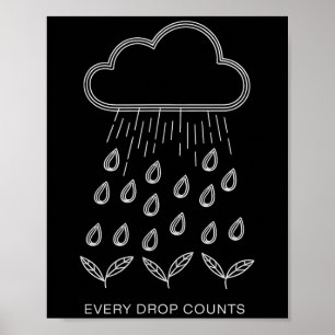 Every Drop Counts Nature Lover Earth Day _1 Poster