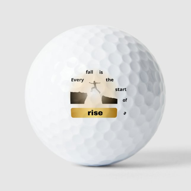 "Every Fall Is the Start of a Rise – Leap of Hope" Golf Balls (Front)
