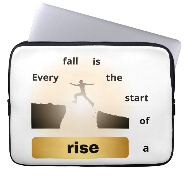 "Every Fall Is the Start of a Rise – Leap of Hope" Laptop Sleeve (Front)
