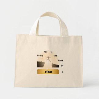 "Every Fall Is the Start of a Rise – Leap of Hope" Mini Tote Bag