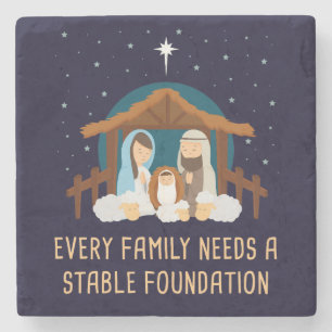 Every Family Needs a Stable Foundation – Christmas Stone Coaster