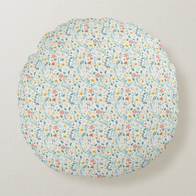 Every Flower Must Grow Through Dirt Round Pillow (Front)