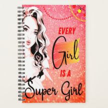 Every Girl is a Super Girl Pink Glitter Design