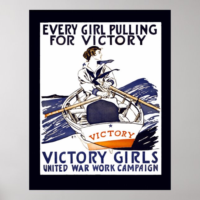 EVERY GIRL PULLING FOR VICTORY     1918 POSTER (Front)
