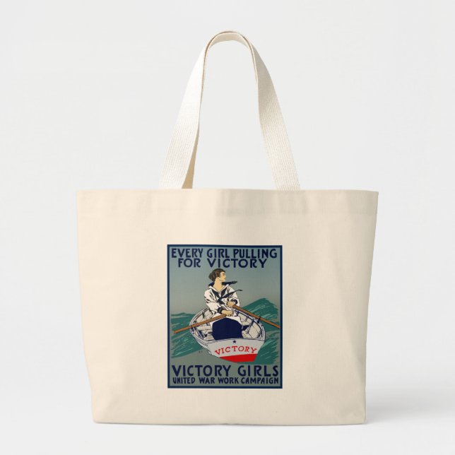 Every Girl Pulling For Victory Large Tote Bag (Front)
