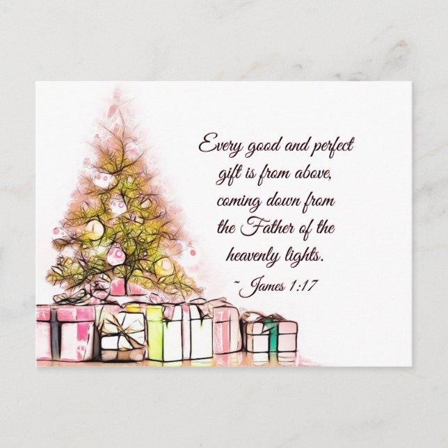 Every Good and Perfect Gift James 1:17, Christmas Holiday Postcard (Front)