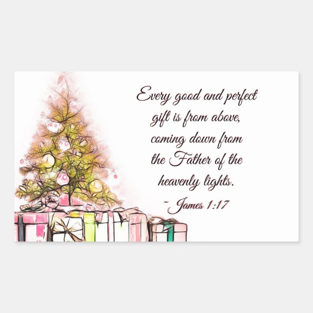 Every Good and Perfect Gift James 1:17, Christmas Sticker (Front)