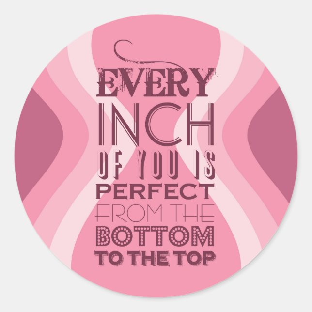 Every Inch of You is Perfect Classic Round Sticker (Front)