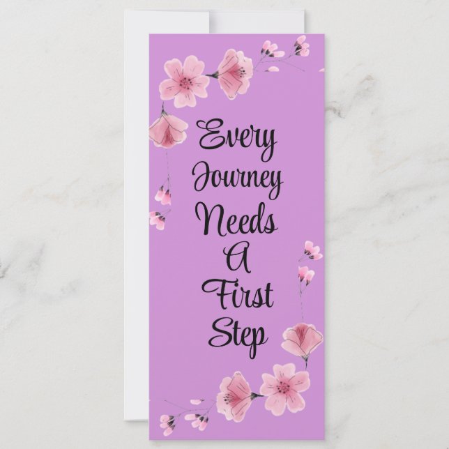every journey needs a first step bookmark holiday card (Front)