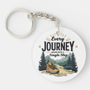 Every Journey Start With a Single Step Hiking Keychain