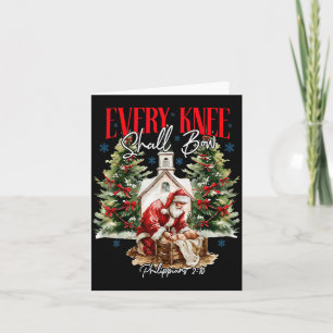 Every Knee Shall Bow Christian Jesus Merry Christm Card