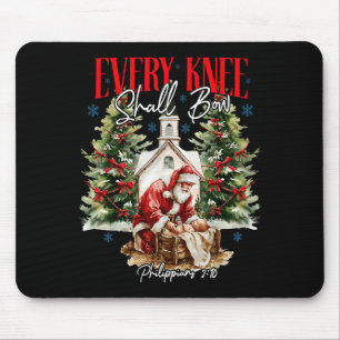 Every Knee Shall Bow Christian Jesus Merry Christm Mouse Pad