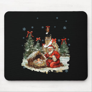 Every Knee Shall Bow Funny Nativity Scene Christma Mouse Pad