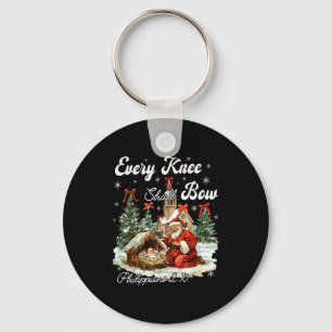 Every Knee Shall Bow Jesus Christian Christmas San Keychain