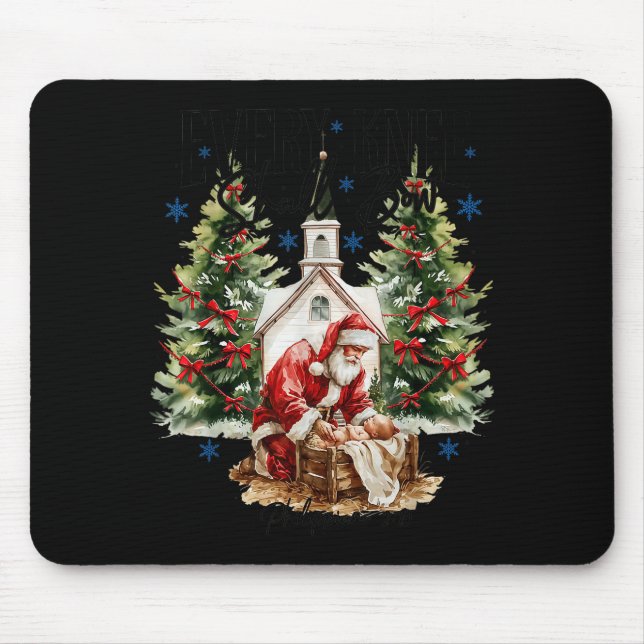 Every Knee Shall Bow Nativity Scene Religious Chri Mouse Pad (Front)