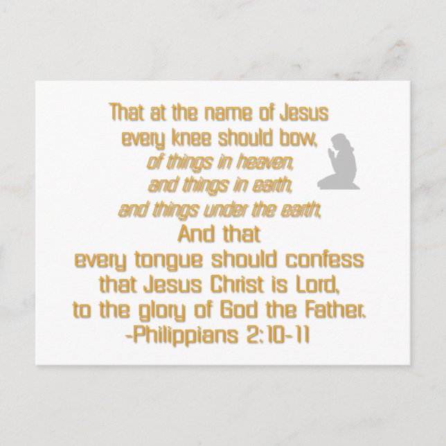 Every Knee Should Bow Postcard (Front)