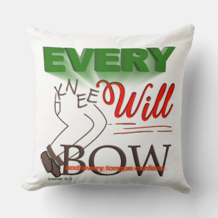 Every Knee Will Bow-Romans 14:11 Throw Pillow
