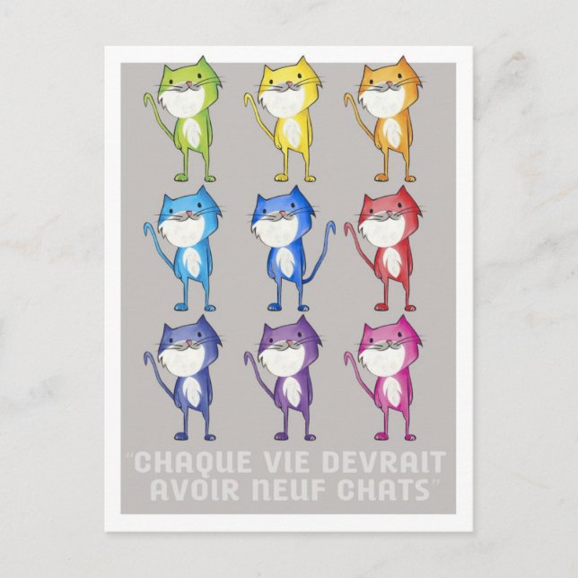 Every life should have nine cats postcard (Front)