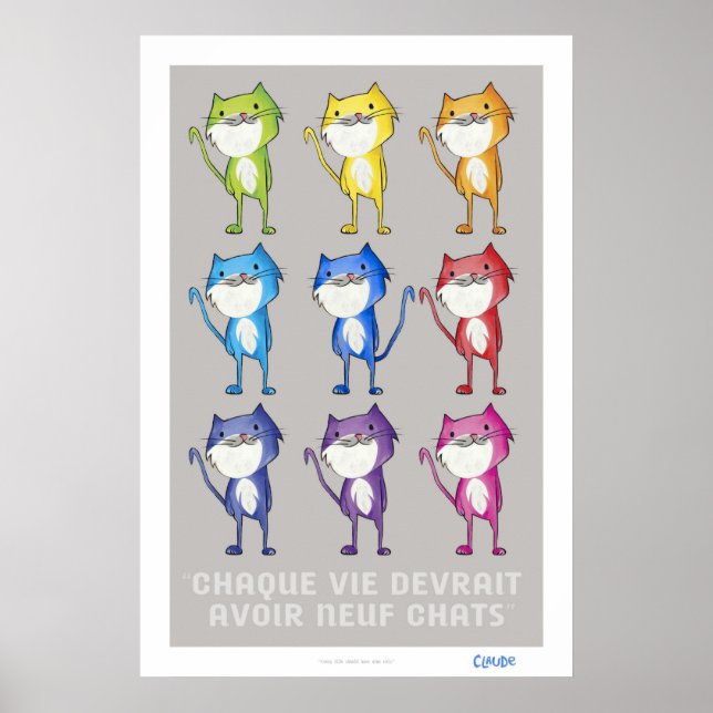 Every life should have nine cats poster (Front)
