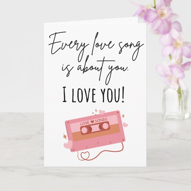 Every Love Song Is About You – Folded Valentine’s  Card (Orchid)