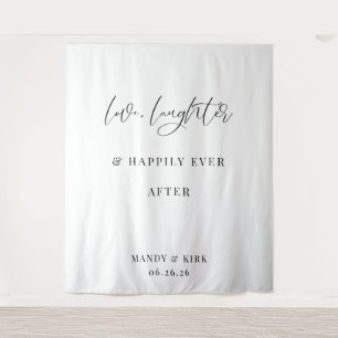 Every Love Story Is Beautiful Wedding Backdrop Tapestry