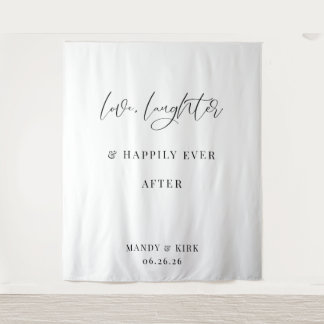 Every Love Story Is Beautiful Wedding Backdrop Tapestry